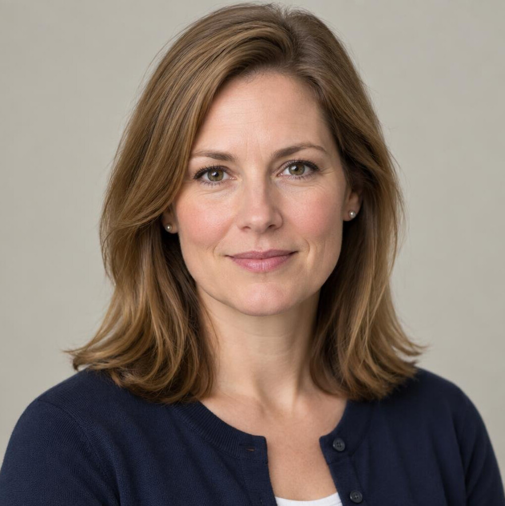 Portrait of a woman with wavy hair looking at the camera