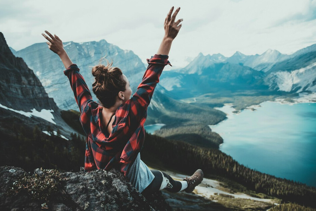 person achieving goal celebration
