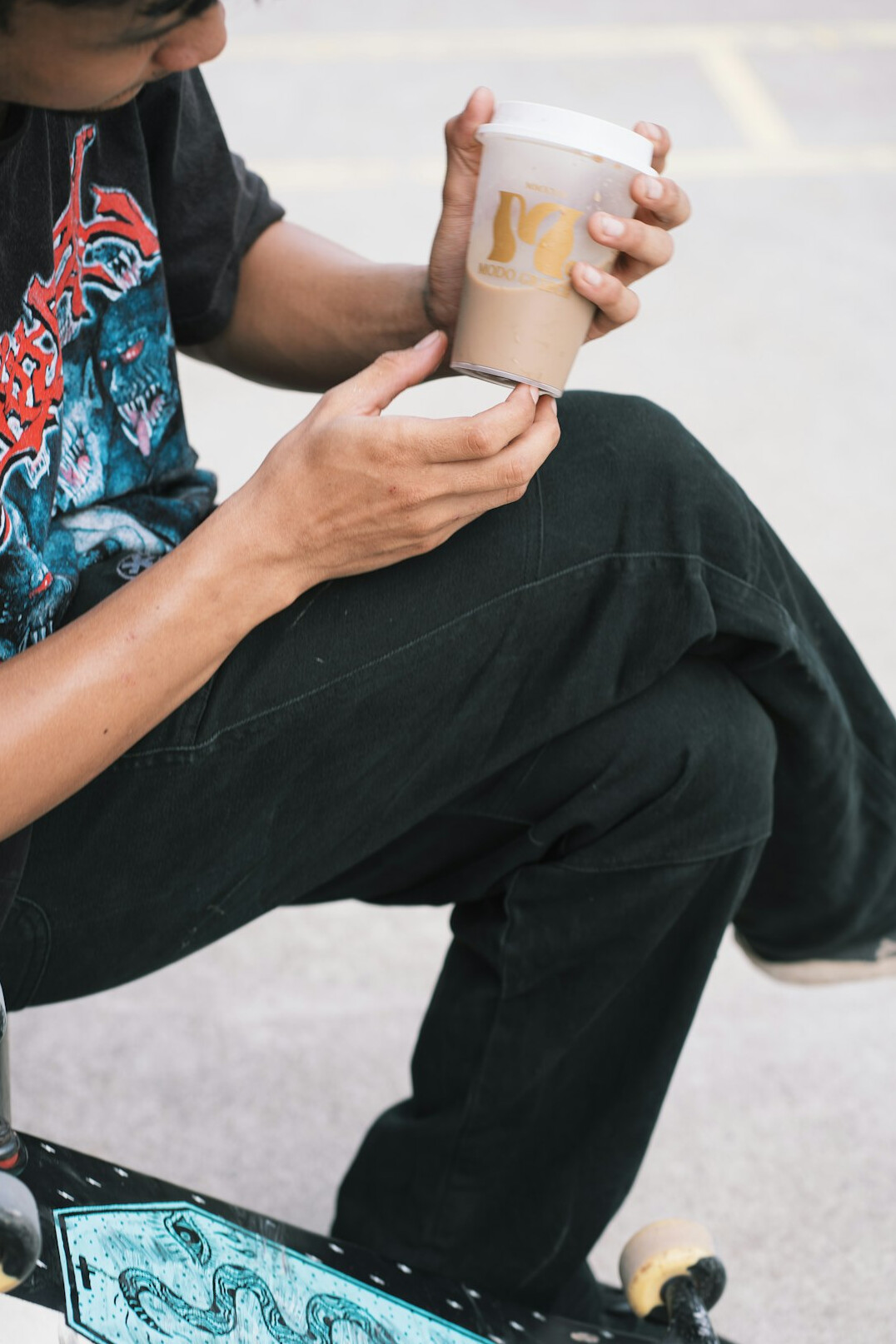 person taking break